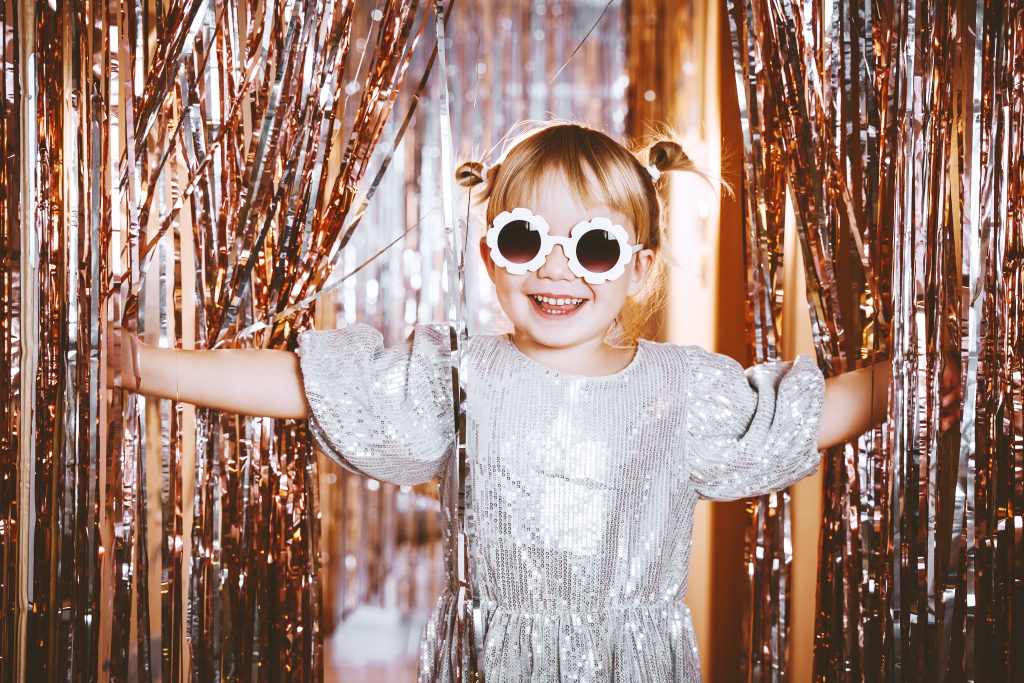 Happy,Little,Stylish,Girl,In,Shiny,Dress,Having,Fun.,Festive - School Disco DJ Hire - Dj4You
