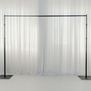 2025mdrdrape 9 - Black Adjustable Crossbar Pole 2.1m-3.6m